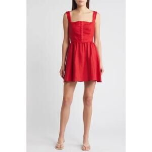 Reformation Sheri Linen Dress in Cherry NWOT